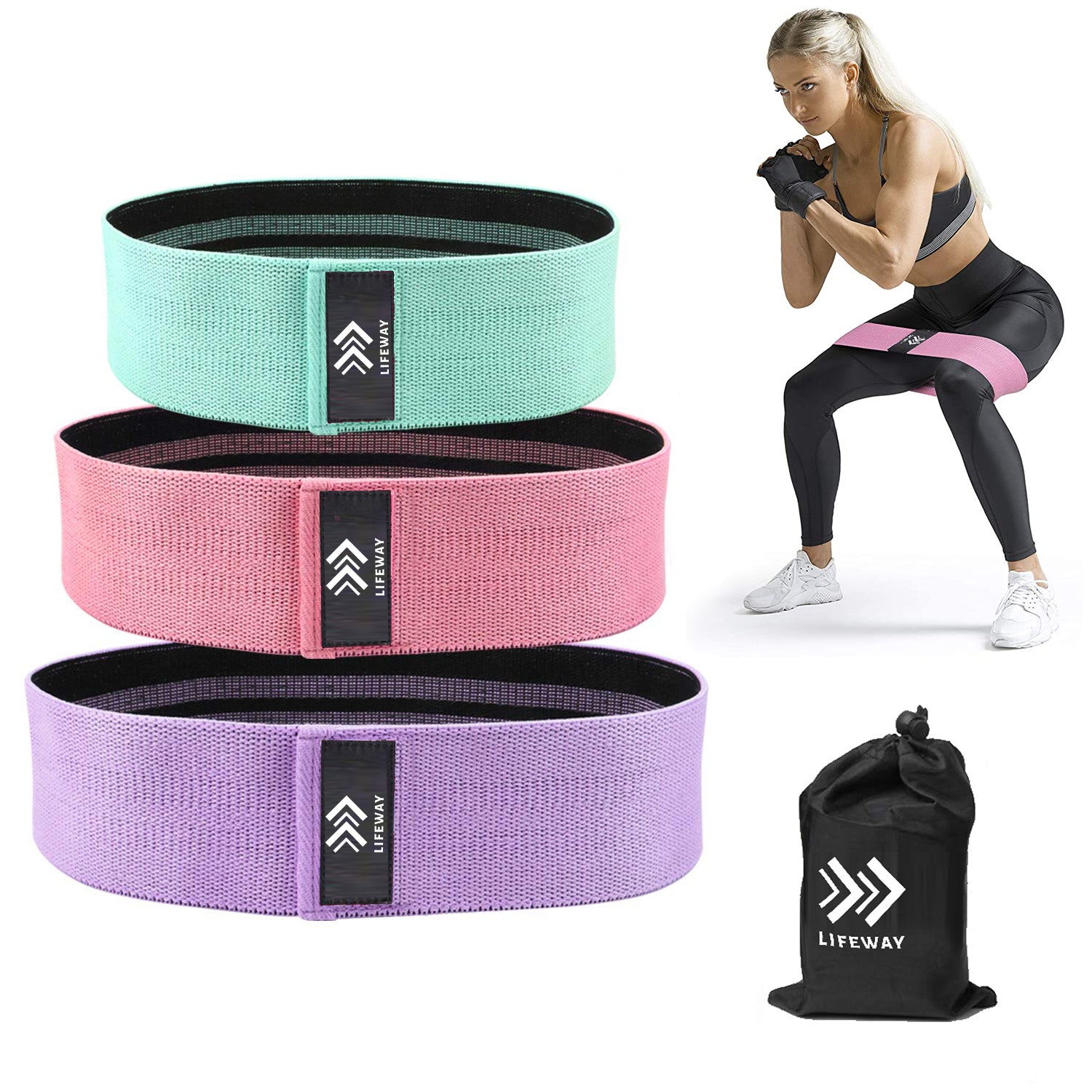 LIFEWAY Resistance Bands for Legs and Butt - Booty Bands Set - 3 Packs –  LifeWaySports