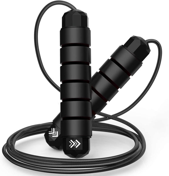 LIFEWAY Jump Rope - Rapid Speed Skipping Rope with Ball Bearing - Adjustable Jump Rope Cable with 6” Memory Foam Handles